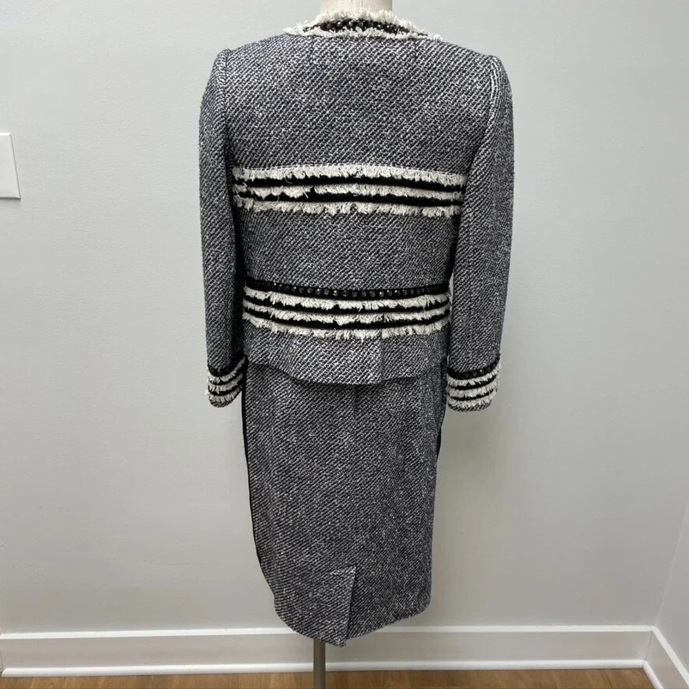 Tory Burch Sheath Dress‎ Womens 4 Blue Tweed Jacket Business Career Teacher